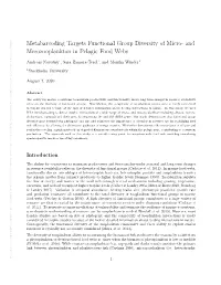 Metabarcoding Targets Functional Group Diversity of Micro