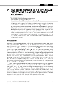 Time Series Analysis of the Skyline and Employment Changes in the CBD