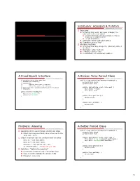1 Aliasing and Immutability