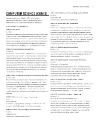 Computer Science (COM S) 1