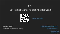 EFL a UI Toolkit Designed for the Embedded World