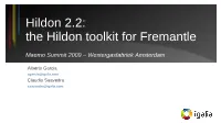 Hildon 2.2: the Hildon Toolkit for Fremantle