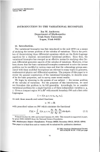 Introduction to the Variational Bicomplex