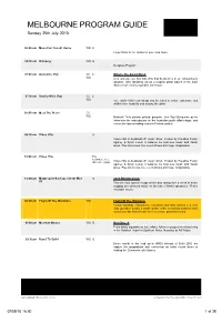 Melbourne Program Guide