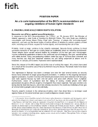 POSITION PAPER an a La Carte Implementation of the BICI's