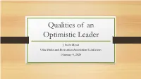 Qualities of an Optimistic Leader