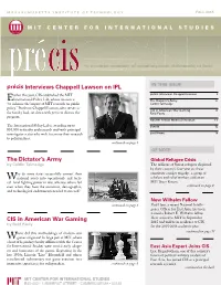 The Dictator's Army Précis Interviews Chappell Lawson on IPL CIS In