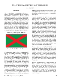 Two Ephemeral Countries and Their Orders