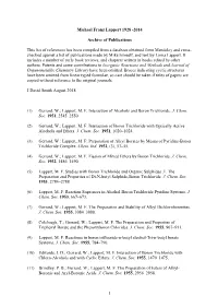 1 Michael Franz Lappert 1928 -2014 Archive of Publications This List Of