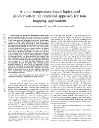 A Color Temperature-Based High-Speed Decolorization: an Empirical Approach for Tone Mapping Applications