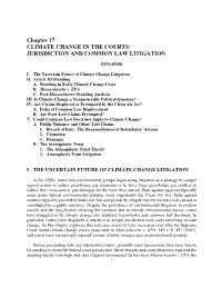 Chapter 17 CLIMATE CHANGE in the COURTS: JURISDICTION and COMMON LAW LITIGATION