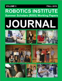 ROBOTICS INSTITUTE Summer Scholars (RISS) Working Papers