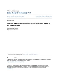 Seasonal Habitat Use, Movement, and Exploitation of Sauger in the Arkansas River