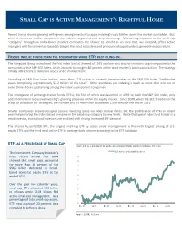 Small Cap Is Active Management's Rightful Home