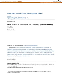 The Changing Dynamics of Energy Conflict