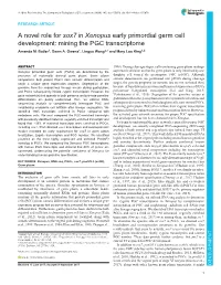 Xenopus Early Primordial Germ Cell Development: Mining the PGC Transcriptome Amanda M