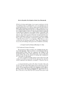 How to Read the First Epistle of John Non-Polemically