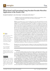 Short-Term Load Forecasting Using Encoder-Decoder Wavenet: Application to the French Grid