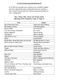 St Patrick's Recommended Reading List