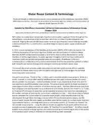 Water Reuse Context & Terminology