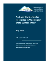 WSDA Pesticides in Surface Water Technical Report