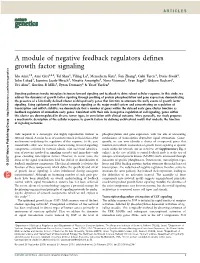 A Module of Negative Feedback Regulators Defines Growth Factor
