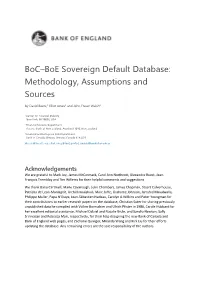 Boc–Boe Sovereign Default Database: Methodology, Assumptions and Sources