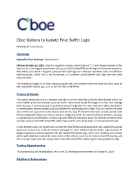 Cboe Options to Update Price Buffer Logic