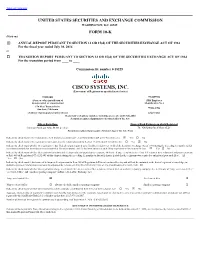 CISCO SYSTEMS, INC. (Exact Name of Registrant As Specified in Its Charter)