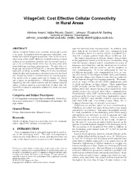 Cost Effective Cellular Connectivity in Rural Areas