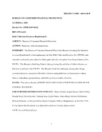 Debt Collection Practices (Regulation F): Final Rule