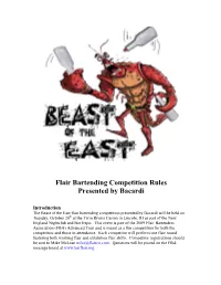 Flair Bartending Competition Rules Presented by Bacardi