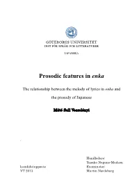 Prosodic Features in Enka