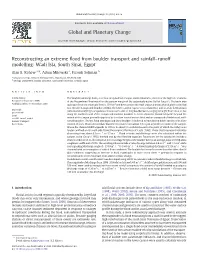 Reconstructing an Extreme Flood from Boulder Transport and Rainfall–Runoff