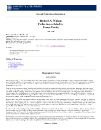 Robert A. Wilson Collection Related to James Purdy