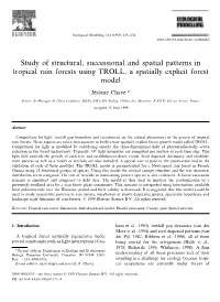 Study of Structural, Successional and Spatial Patterns in Tropical Rain Forests Using TROLL, a Spatially Explicit Forest Model