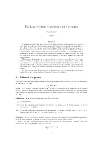 The Limit-Colimit Coincidence for Categories