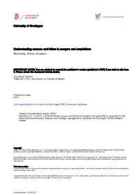 University of Groningen Understanding Success and Failure
