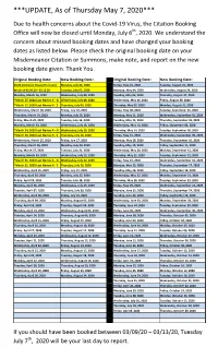 UPDATE, As of Thursday May 7, 2020***