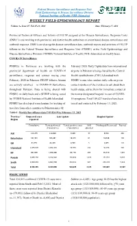 Weekly Field Epidemiology Report