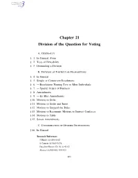 Chapter 21 Division of the Question for Voting