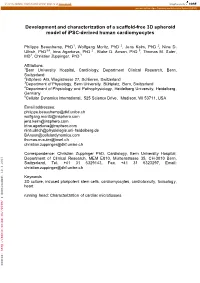 Development and Characterization of a Scaffold-Free 3D Spheroid Model of Ipsc-Derived Human Cardiomyocytes