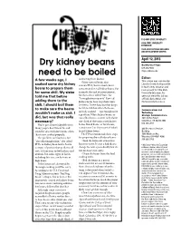 Dry Kidney Beans Need to Be Boiled