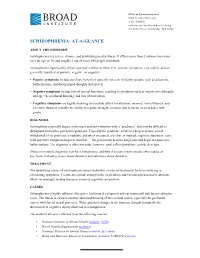 Fact Sheet: Schizophrenia At-A-Glance (PDF)
