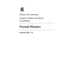 Formal Minutes