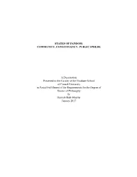 States of Fandom: Community, Constituency, Public Sphere