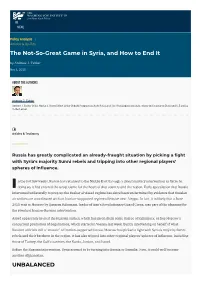 The Not-So-Great Game in Syria, and How to End It by Andrew J