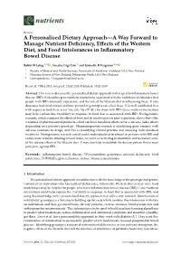 A Personalised Dietary Approach—A Way Forward to Manage Nutrient Deficiency, Effects of the Western Diet, and Food Intolerance