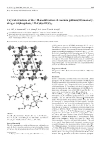 Crystal Structure of the 1M-Modification of Caesium Gallium(III) Monohy- Drogen Triphosphate, 1M-Csgahp3o10