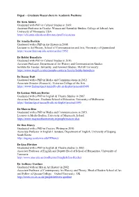Digest – Graduate Researchers in Academic Positions